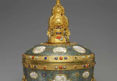 图片[3]-Butter tea jar in cloisonne and painted enamels, Qing dynasty, Qianlong reign (1736-1795)-China Archive